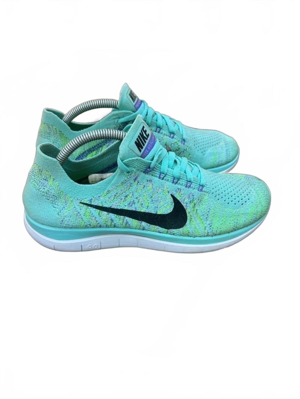 Nike Womens Flyknit Running Shoes in Teal and Black